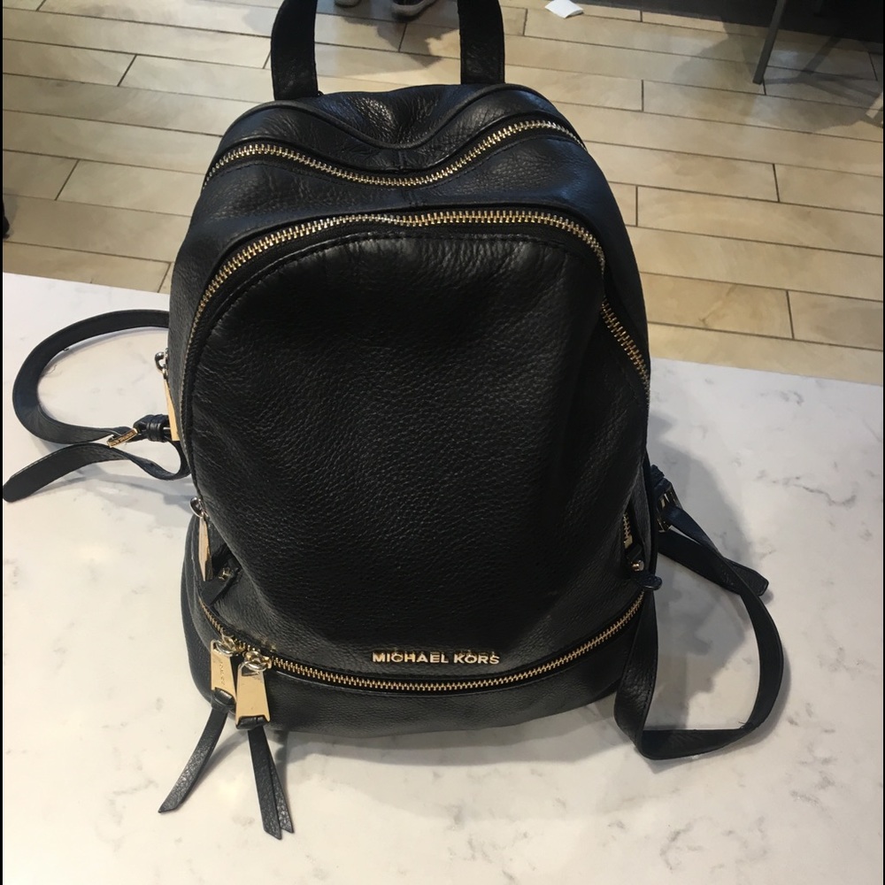 Black and Gold Michael Kors Backpack - Picture 4 of 8